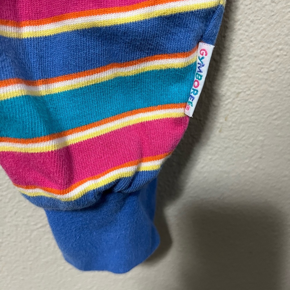 Gymboree Pink, Blue, Yellow & Teal Striped One-Piece Bodysuit - Picture 5 of 6